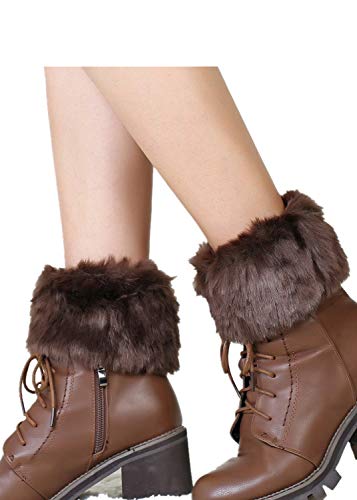 Berax Damen Stulpen Winter Warm Beinstulpen Kurze Stricken Stulpen Gestrick Beinwärmer Stulpen Boot Abdeckung,Kaffee von Berax