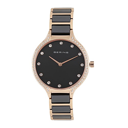 BERING Damen Uhr Quarz Movement - Ceramic Collection mit Edelstahl/Keramik und Saphirglas 30434-746 Armbandsuhren - Wasserdicht: 3 ATM von BERING