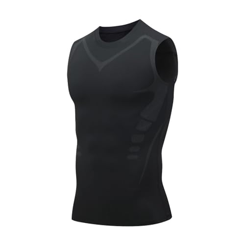 Duneva Abnehmweste, Vitalvest Abnehmweste, Herren KöRperformendes Bauch-Weg Kompressions Shapewear Unterhemd (DE/NL/SE/PL, Alphanumerisch, 3XL, Regular, Regular, Schwarz) von Berisyios