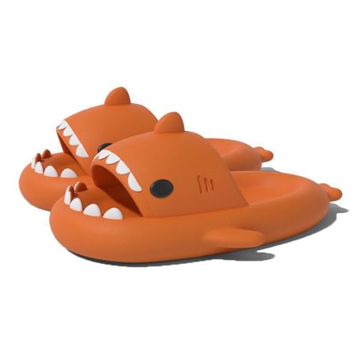 Hai Schlappen, Rutschfeste Cloud Shark Slides Slippers, Hai Hausschuhe Damen Herren, Cute Cartoon Shark Shower Slippers (Orange Farbe, Erwachsene, 36, Numerisch (von/bis), EU Schuhgrößensystem, 37, M) von Berisyios