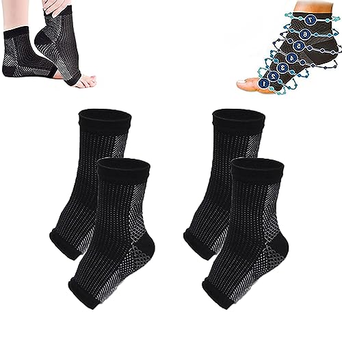 Norelie Socken, SootheSock Orthopädische Kompressionssocken, Kompressionssocken Fußbandage für Plantarfasziitis, Arthritis, Sport (DE/NL/SE/PL, Alphanumerisch, L, XL, Regular, Regular, 2 Pair Black) von Berisyios