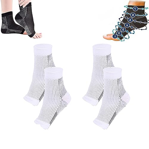 Norelie Socken, SootheSock Orthopädische Kompressionssocken, Kompressionssocken Fußbandage für Plantarfasziitis, Arthritis, Sport (DE/NL/SE/PL, Alphanumerisch, S, M, Regular, Regular, 2 Pair White) von Berisyios