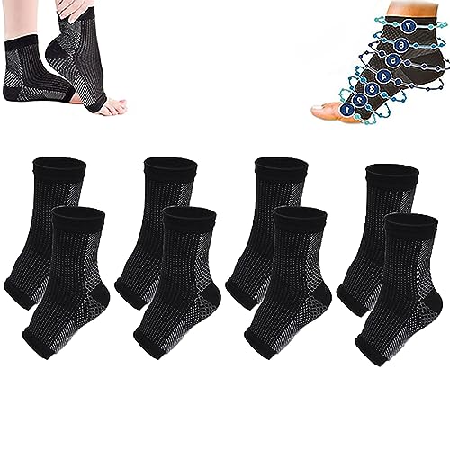 Norelie Socken, SootheSock Orthopädische Kompressionssocken, Kompressionssocken Fußbandage für Plantarfasziitis, Arthritis, Sport (DE/NL/SE/PL, Alphanumerisch, S, M, Regular, Regular, 4 Pair Black) von Berisyios