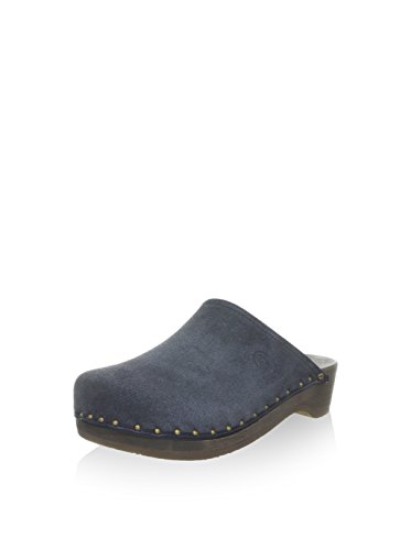 Berkemann Damen Velours-toeffler Clogs, Blau, 42 2/3 EU von Berkemann