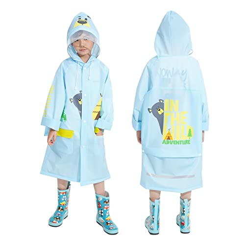 Berun Kinder Regenmantel Mädchen Jungen Regenponcho Faltbar Regenjacke Regenanzug Wasserdicht Einteilig Leicht Outdoor Overall Regen Softshelljacke Sport für Unisex 2-12 Jahre von Berun