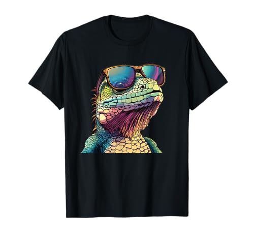 Funky Reptile Eidechse mit Sonnenbrille für Jungen und Mädchen T-Shirt Funky Reptile Eidechse mit Sonnenbrille für Jungen und Mädchen T-Shirt von Bespectacled Lizard