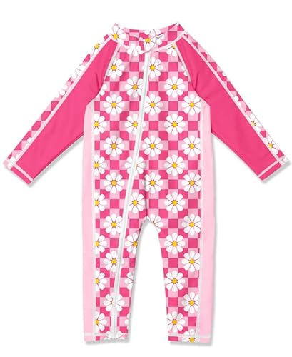 Baby Jungen UV-Schutz UV Shirt Langarm UPF 50+ Reißverschluss Badebekleidung Rosa & Blumen 18-24 Monate von BesserBay