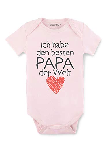 BesserBay Baby Mädchen Body - Besten Papa der Welt - Vatertagsgeschenk Rosa 0-3M von BesserBay