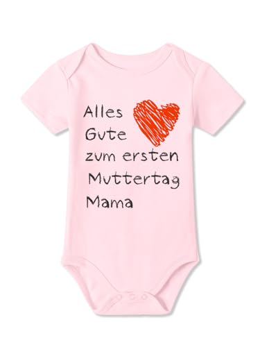 BesserBay Baby Mädchen Body - Erster Mutter Rosa 9-12M von BesserBay