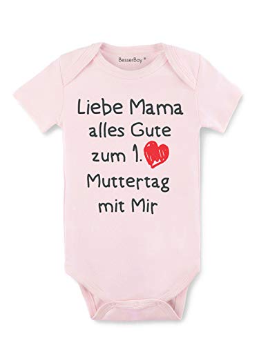 BesserBay Baby Mädchen Body - Erster Muttertag mit Mir - Strampler Rosa 6-9M von BesserBay