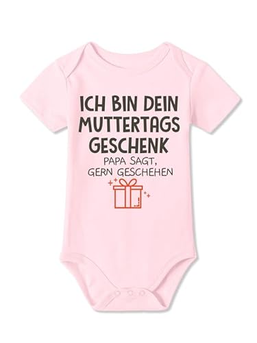 BesserBay Baby Strampler Muttertagsgeschenk Muttertag Beste Geschenk Rosa Kurzarm Body 6-9 Monate von BesserBay