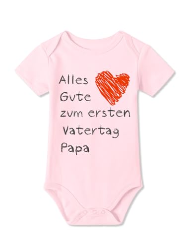 BesserBay Baby Mädchen Strampler Body Kurzarm Erster Vatertag Geschenk für Vater Rosa 9-12 Monate von BesserBay