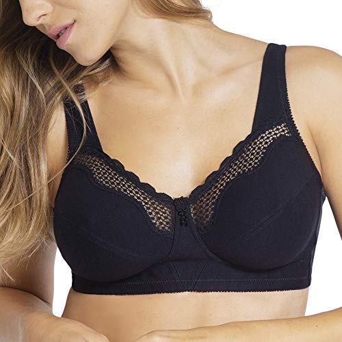 Bestform Damen Schalen BH Cotton Comfort, Schwarz, Gr.75C (Herstellergröße:34C) von Bestform