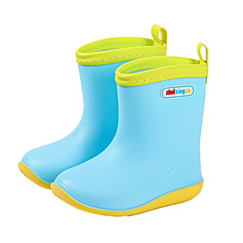 Bestgift Kinder Regenstiefel Herren Mädchen Anti-Rutsch-Samt Baby Vier Jahreszeiten Regenschuhe, Bildfarbe 2, 33 EU von Bestgift