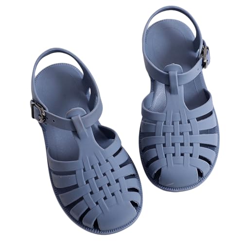 Bestgift Kinder-Sandalen mit weichem Boden, hohl, flache Schuhe für Kleinkinder, Blau, 7 Little Kid von Bestgift