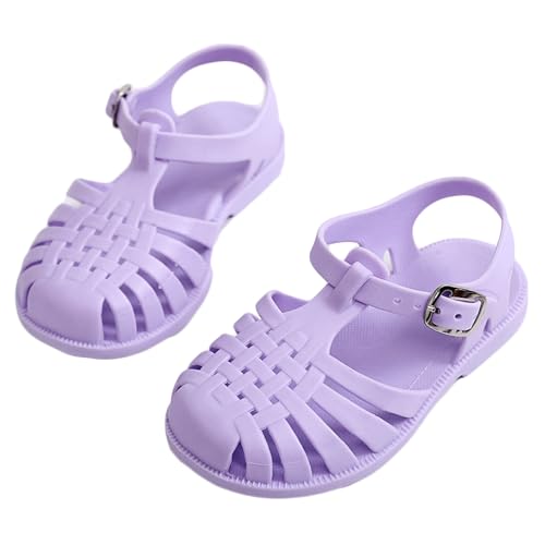 Bestgift Kinder-Sandalen mit weichem Boden, hohl, flache Schuhe für Kleinkinder, Violett, 6.5 Little Kid von Bestgift