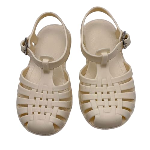 Bestgift Kinder-Sandalen mit weichem Boden, hohl, flache Schuhe für Kleinkinder, Weiß, 6.5 Little Kid von Bestgift