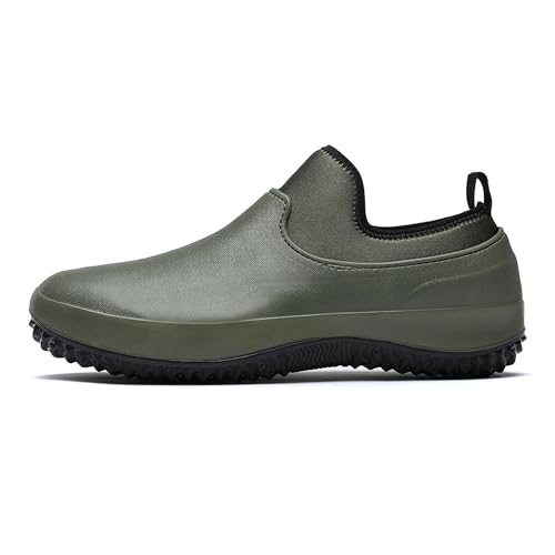 Bestgift Regenschuhe Herren und Damen Gastronomie Autowäsche Low-Top rutschfeste Arbeitsschuhe Kochschuhe, grün, 37 1/3 EU von Bestgift