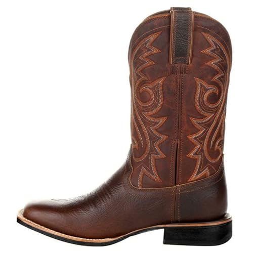 Bestgift Western-Cowboystiefel, groß, bestickt, Retro-Stil, für Damen und Herren, Größe L, Schwarz , 39 2/3 EU von Bestgift