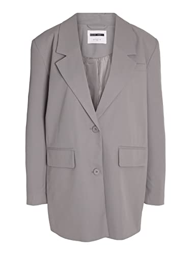 Noisy may Damen Eleganter Oversized Blazer mit Taschen Basic Cardigan Business Jacke Mantel NMMILLA, Farben:Grau, Größe:L von Noisy may