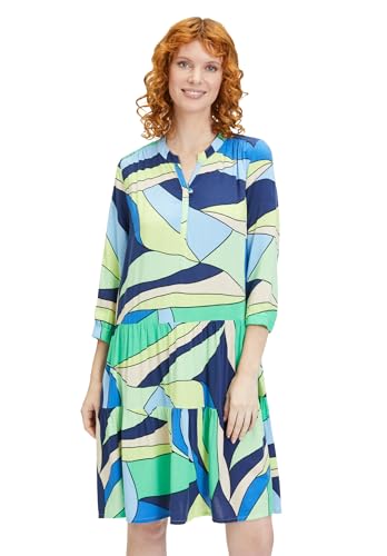 Betty Barclay Damen Blusenkleid mit 3/4 Arm Blau/Grün,40 von Betty Barclay