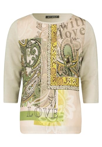 Betty Barclay Damen Blusenshirt mit Aufdruck Beige/Green,40 von Betty Barclay