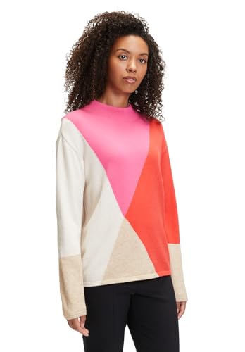 Betty Barclay Damen Feinstrickpullover mit Kragen Patch Red/Beige,46 von Betty Barclay