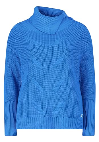 Betty Barclay Damen Grobstrick-Pullover mit hohem Kragen Mittelblau,40 von Betty Barclay