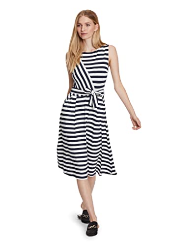 Betty Barclay Damen Jerseykleid ohne Arm Dunkelblau/Weiß,38 von Betty Barclay