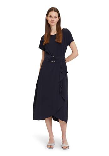 Betty Barclay Damen Midikleid mit Volant dunkelblau,42 von Betty Barclay