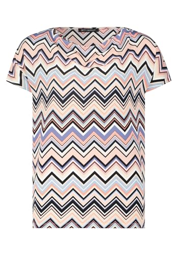 Betty Barclay Damen Printshirt mit Wasserfallausschnitt Rosé/Blue,48 von Betty Barclay