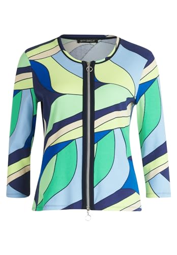 Betty Barclay Damen Shirtjacke mit Rippenstruktur Blau/Grün,48 von Betty Barclay