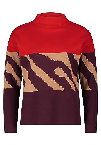 Betty Barclay Damen Strickpullover mit Muster Patch Red/Dark Red,36 von Betty Barclay