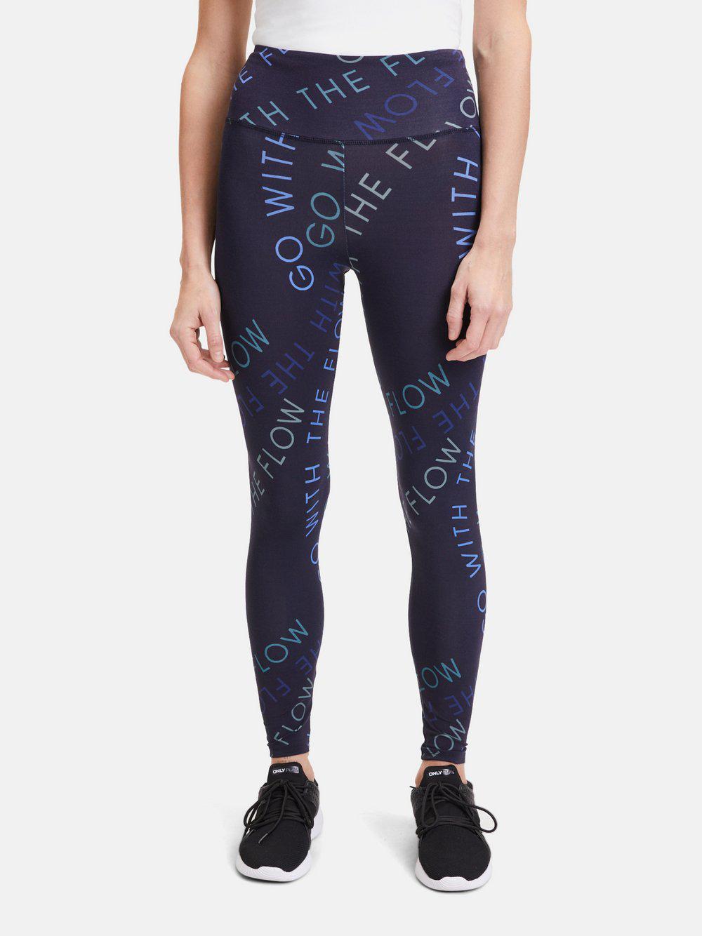 Betty Barclay Leggings Damen Viskose gemustert, blau von Betty Barclay