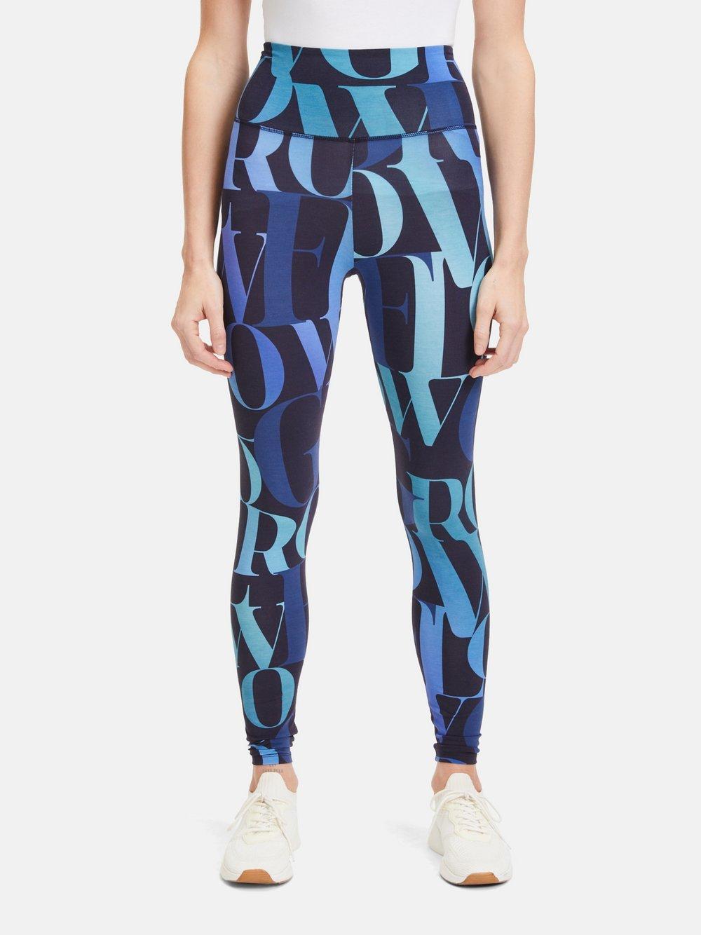 Betty Barclay Leggings Damen Viskose gemustert, blau von Betty Barclay