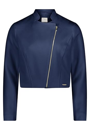 Betty & Co Damen Bikerjacke mit Stehkragen 46, Dunkelblau Betty & Co Damen Bikerjacke mit Stehkragen 46, Dunkelblau von Betty & Co