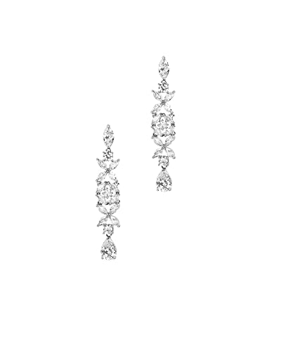 Braut Hochzeit Ohrringe für Bräute Brautjungfern, Beusoulover Kristall Zirkonia Lange Tropfen Ohrringe Kristall Kronleuchter Hochzeit baumelnde Ohrringe für Abschlussball, Festzug, Messing, Zirkonia Braut Hochzeit Ohrringe für Bräute Brautjungfern, Beusoulover Kristall Zirkonia Lange Tropfen Ohrringe Kristall Kronleuchter Hochzeit baumelnde Ohrringe für Abschlussball, Festzug, Messing, Zirkonia von Beusoulover