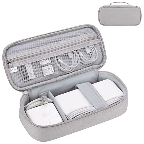 Bevegekos Elektronik-Reise-Organizer-Tasche, tragbare Tragetasche für Kabel, Ladegerät und Kabel, externe Powerbank und Festplatte (Hellgrau) von Bevegekos