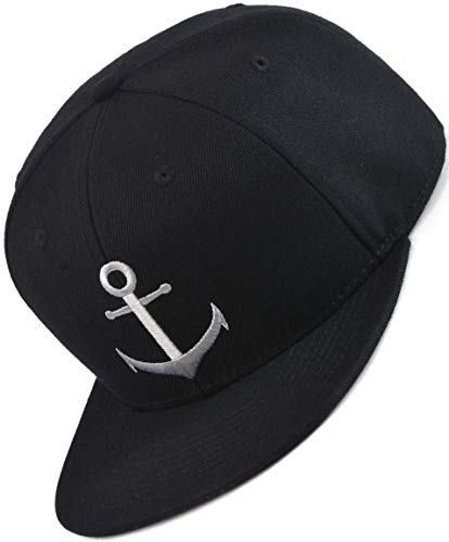 Bexxwell Junior Snapback Cap für Kinder schwarz mit Anker (Kinder, Junior, Kids, optimale Passform, Kappe, Black, Anchor, Unisex) von Bexxwell