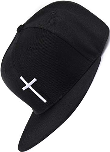 Bexxwell Junior Snapback Cap für Kinder schwarz mit Kreuz (Kinder, Junior, Kids, optimale Passform, Kappe, Black, Cross, Unisex) von Bexxwell