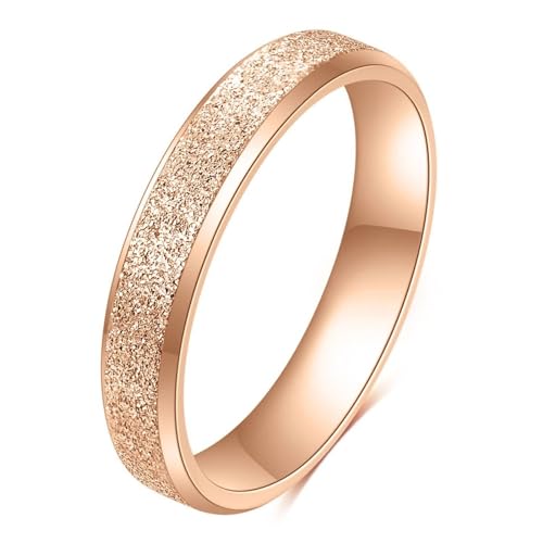 Beydodo Edelstahl Ringe Herren Damen, Unisex Ring 3MM Matt Partner Ring Personalisiert Rosegold Gr.57 (18.1) von Beydodo