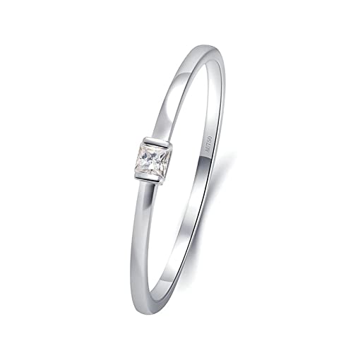 Beydodo Eheringe 750 Echtgold Damen, Ring Hochzeit Schmal Solitär mit Laborgezüchteter Diamant 0.01ct Verlobungsring Trauringe Nickelfrei Gr.62 von Beydodo