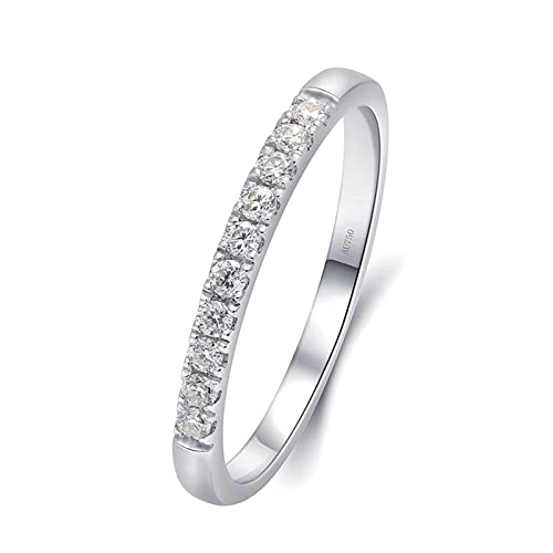 Beydodo Eheringe 750 Echtgold Damen, Ring Hochzeit Schmal mit 0.15ct Laborgezüchteter Diamant Bandring Verlobungsring Trauringe Nickelfrei Größe 56 (17.8) von Beydodo