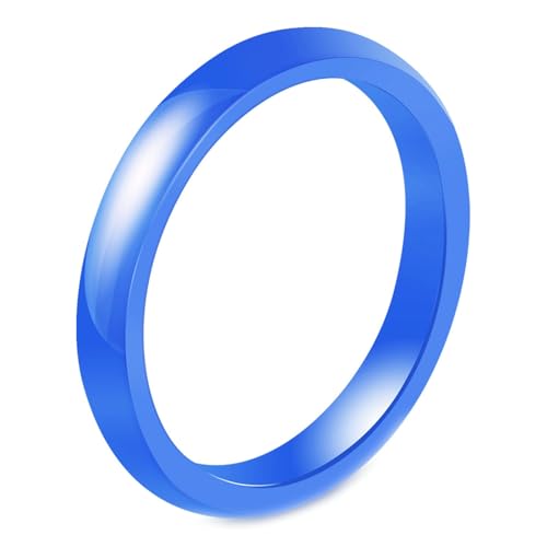 Beydodo Herren Ring Personalisiert, Keramik Ringe 3MM Glänzend Freundschaftsringe Blau Ringe für Männer Größe 57 (18.1) von Beydodo