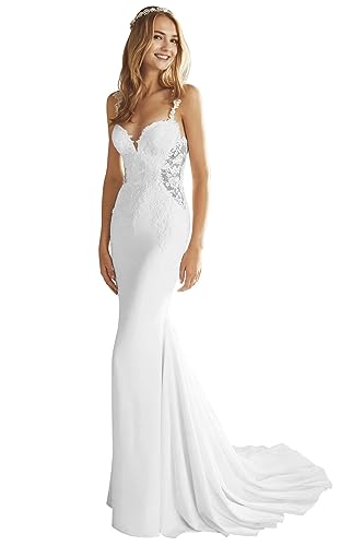 Beyonddress Damen Spitze Meerjungfrau Brautkleider Hochzeitskleid Elegant Lange V-Ausschnitt Tüll Appliques Brautmode Brautkleider für Braut Beyonddress Damen Spitze Meerjungfrau Brautkleider Hochzeitskleid Elegant Lange V-Ausschnitt Tüll Appliques Brautmode Brautkleider für Braut von Beyonddress