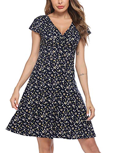 Beyove V-Ausschnitt Kleid Damen Kurzarm Casual Kleider Sommerkleid Floral Party Kleid Jerseykleider Elegant Casual 44 XXL Beyove V-Ausschnitt Kleid Damen Kurzarm Casual Kleider Sommerkleid Floral Party Kleid Jerseykleider Elegant Casual 44 XXL von Beyove