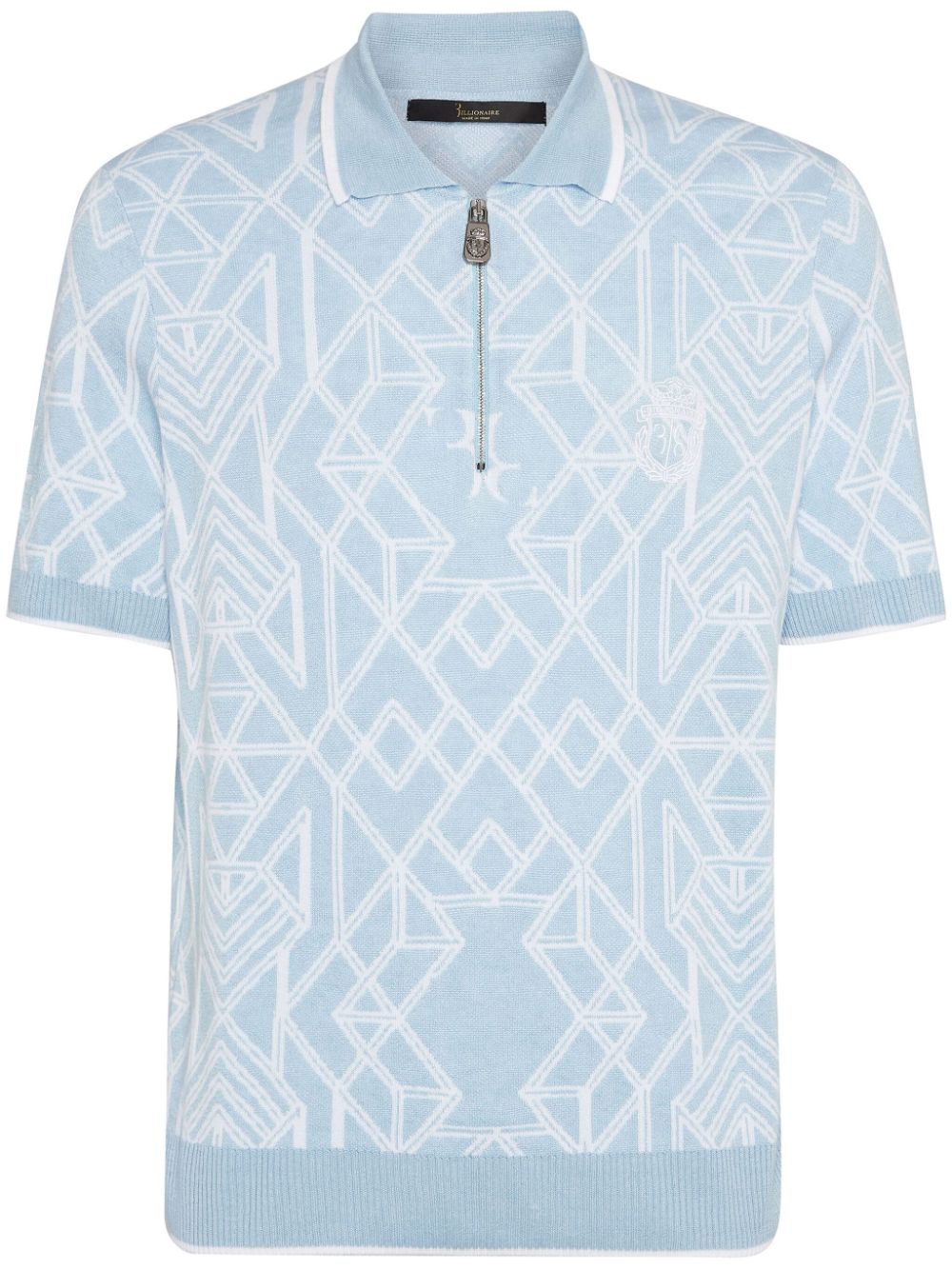 Billionaire Poloshirt mit abstraktem Muster - Blau von Billionaire