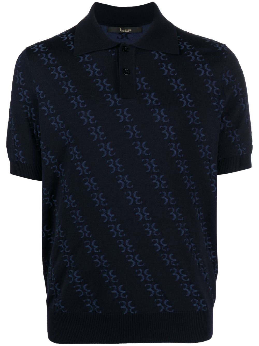 Billionaire Gestricktes Poloshirt - Blau von Billionaire