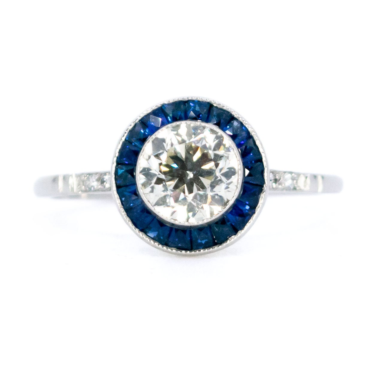 Diamant Saphir Platin Ring 5831-1833 von Binenbaum