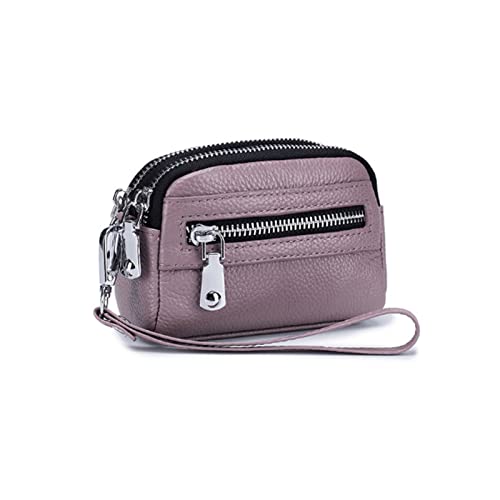 BioPLj Damenhandtasche aus echtem Leder – Multi-Kartenhalter – Geldbörse mit doppeltem Reißverschluss – Lippenstift-Clutch – Geldbeutel für Damen-Geldbörsen. Lila von BioPLj